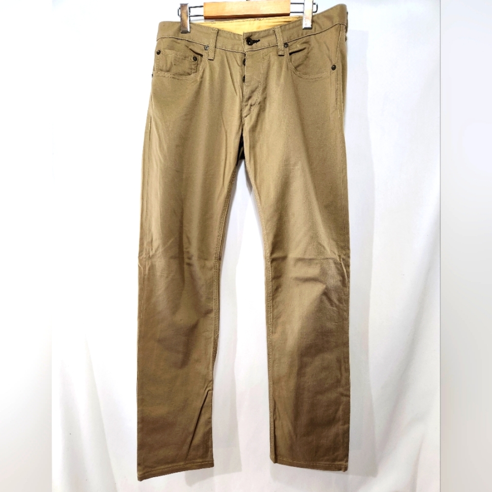 Rag & Bone Classic Tan Khaki 100% Cotton Straight Leg Chino Handmade in USA 32